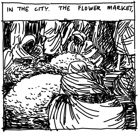 IN THE CITY. THE FLOWER MARKET